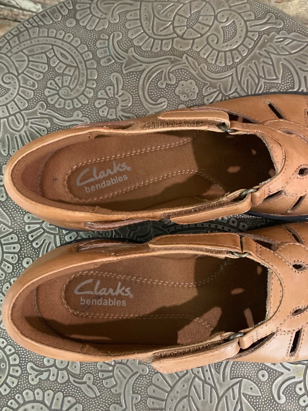 Clarks Nikki Regatta Bendables Tan Brown Leather Closed-Toe Slip-Ons Loafers 7.5 - Picture 7 of 11